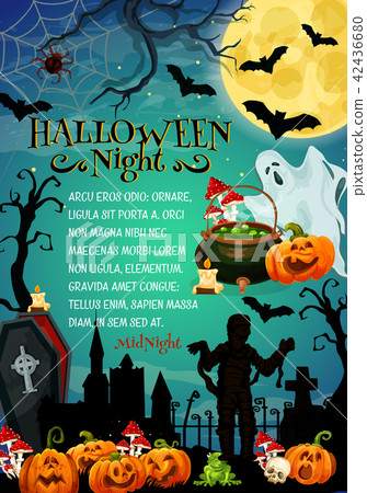 Halloween holiday night monster for party banner 42436680
