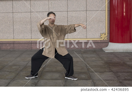 Martial artist practicing Tai Chi 42436895