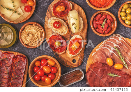 Typical spanish tapas concept. 42437133