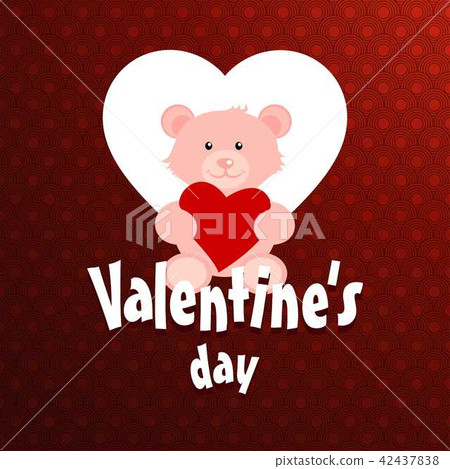 Happy Valentine's day card red pattern background - Stock Illustration ...