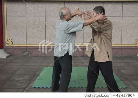 Master and apprentice martial arts teaching exercises 42437904