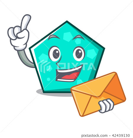 With envelope pentagon character cartoon style With envelope pentagon character cartoon style 42439130