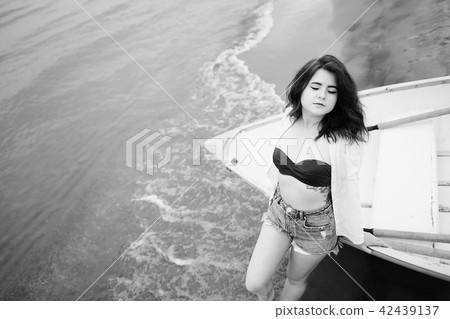 pretty girl in a beach 42439137