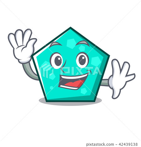 Waving pentagon character cartoon style 42439138