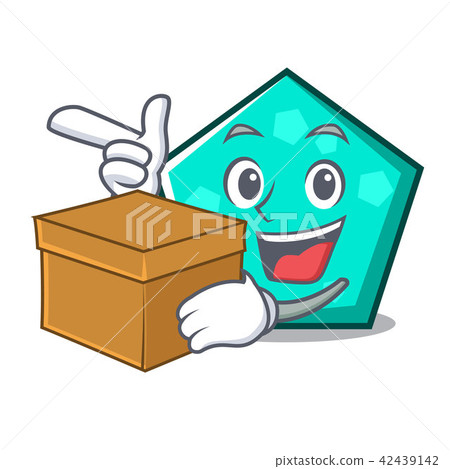 With box pentagon character cartoon style With box pentagon character cartoon style 42439142