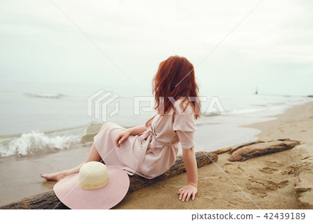 pretty girl in a beach 42439189