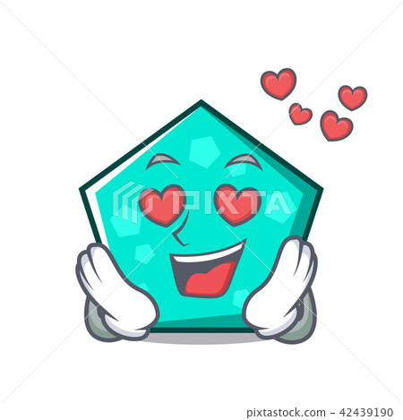In love pentagon mascot cartoon style In love pentagon mascot cartoon style 42439190