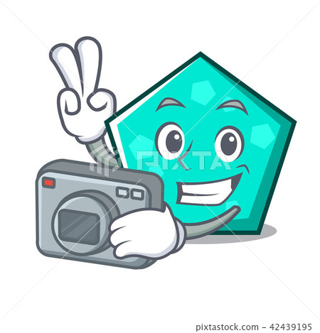 Photographer pentagon mascot cartoon style Photographer pentagon mascot cartoon style 42439195