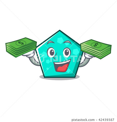 With money pentagon mascot cartoon style 42439387