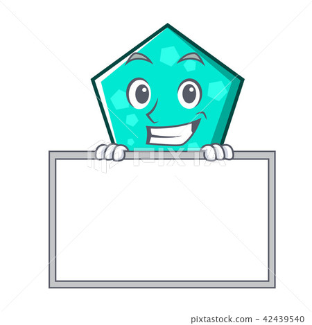 Grinning with board pentagon character cartoon style Grinning with board pentagon character cartoon style 42439540