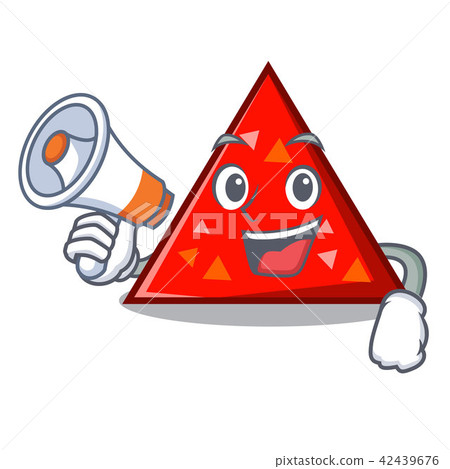 With megaphone triangel character cartoon style 42439676