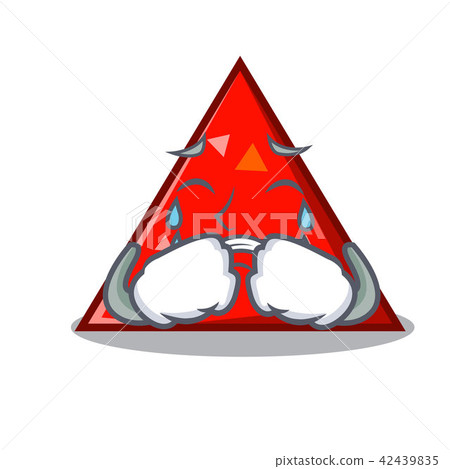 Crying triangel mascot cartoon style Crying triangel mascot cartoon style 42439835
