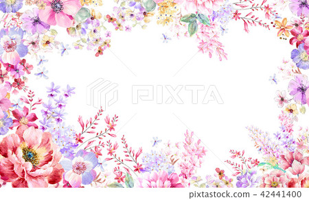 Red watercolor rose flower combination 42441400