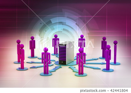 Networking people with server-插圖素材 [42441804] - PIXTA圖庫