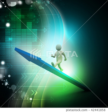 Businessman walking on growing arrow - Stock Illustration [42441858 ...