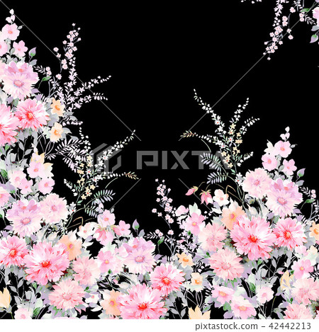 水彩手繪玫瑰花卉集合 水彩手繪玫瑰花卉集合 42442213
