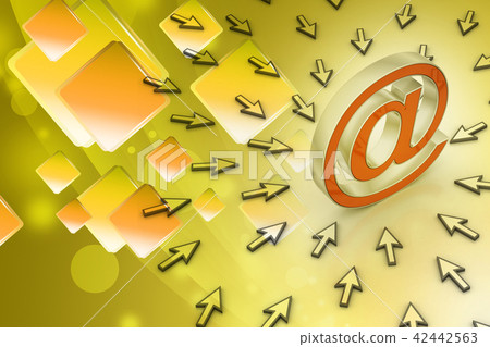 e-mail sign with  mouse pointer 42442563