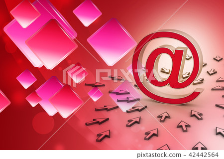 e-mail sign with  mouse pointer 42442564
