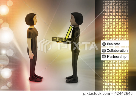 3d people make discussion with laptop 3d people make discussion with laptop 42442643