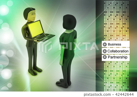 3d people make discussion with laptop 42442644