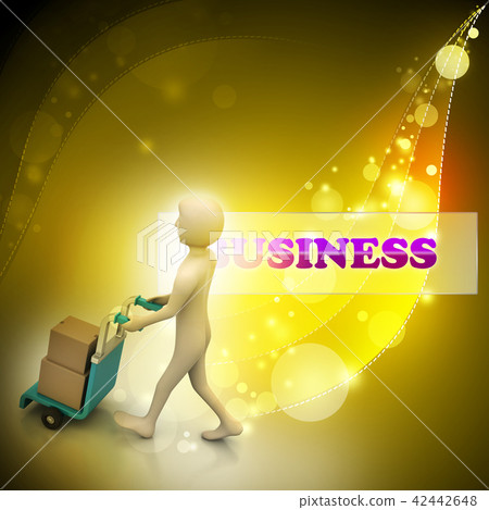 .man carrying boxes with a trolley .man carrying boxes with a trolley 42442648