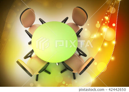Conference round table and office chairs inmeeting 42442650
