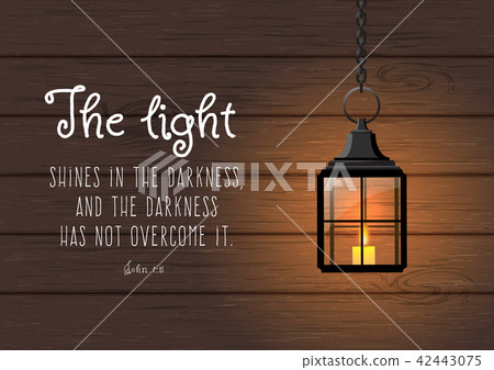 The Light Shines In The Darkness... Biblical Quote - Stock Illustration ...