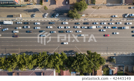 Summer aerial photo of transport junction, traffic Summer aerial photo of transport junction, traffic 42443149