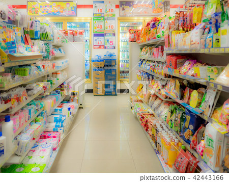 Blur supermarket interior for background 42443166