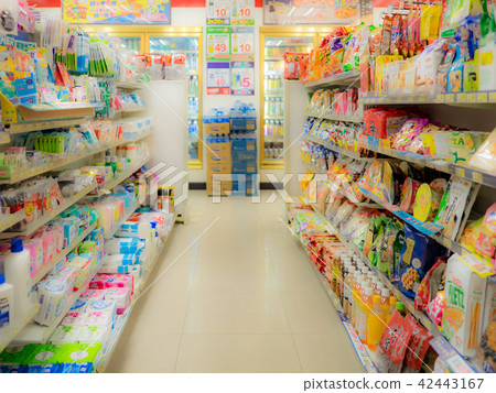 Blur supermarket interior for background 42443167