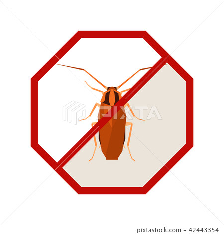Flat geometric sign with Cockroach Flat geometric sign with Cockroach 42443354