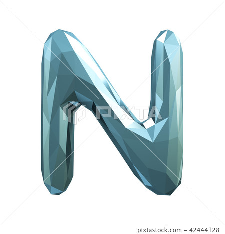 Capital latin letter N in low poly style isolated on white background 42444128
