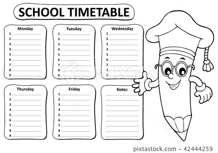 Black and white school timetable topic 1 Black and white school timetable topic 1 42444259