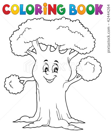 Coloring book cheerful tree theme 1 Coloring book cheerful tree theme 1 42444264