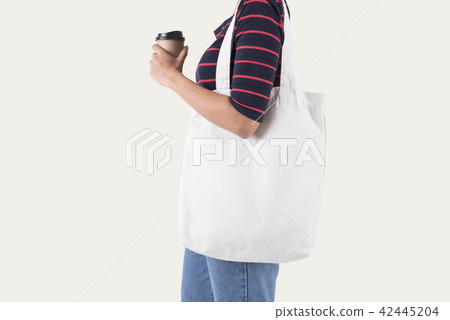 holding bag canvas fabric for mockup template 42445204