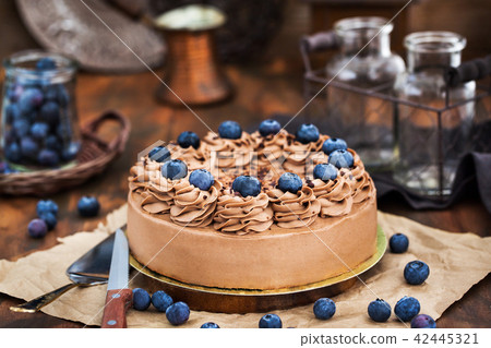 Delicious homemade chocolate cheesecake Delicious homemade chocolate cheesecake 42445321