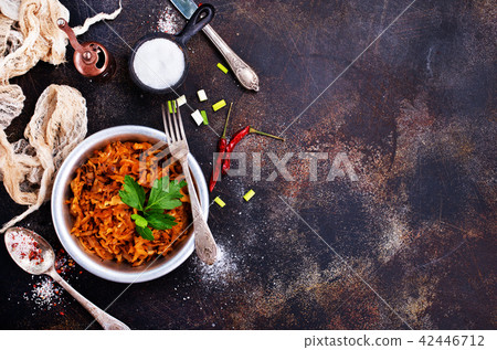 fried cabbage fried cabbage 42446712