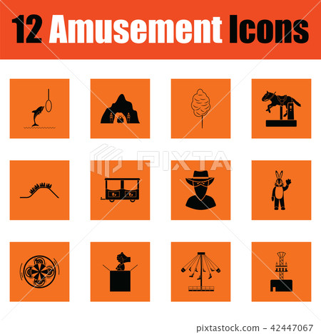Amusement park icon set 42447067