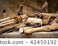 Vintage woodworking tools, stylized hdr image 42450192