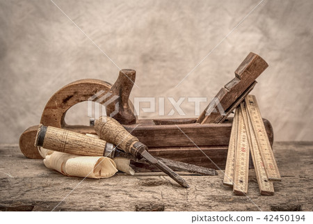 Vintage woodworking tools, stylized hdr image Vintage woodworking tools, stylized hdr image 42450194