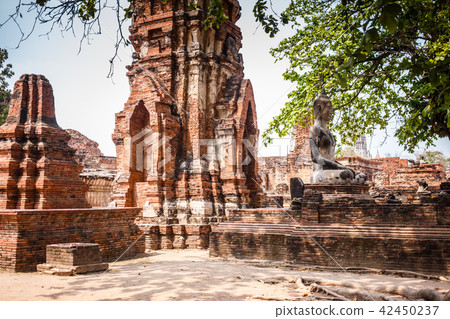 Ayutthaya temple ruins, Wat Maha That Ayutthaya as a world heritage site, Thailand. Ayutthaya temple ruins, Wat Maha That Ayutthaya as a world heritage site, Thailand. 42450237