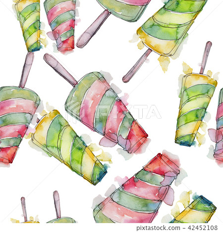 Ice cream sweet summer food. Seamless background pattern. 42452108