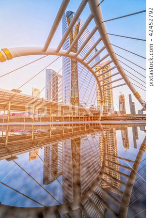 Modern structure bridge shape and building Modern structure bridge shape and building 42452792