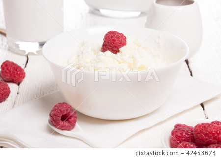 Dairy products on a white table Dairy products on a white table 42453673
