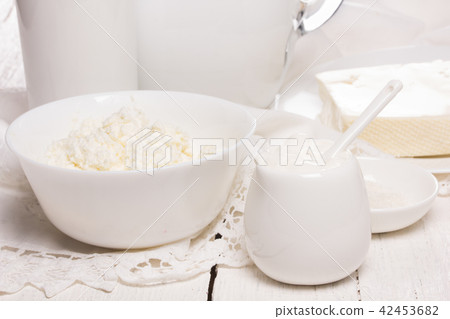 fresh sour cream and quark 42453682