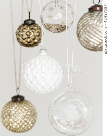 Colorful glowing arrangement of decorative baubles Colorful glowing arrangement of decorative baubles 42457587