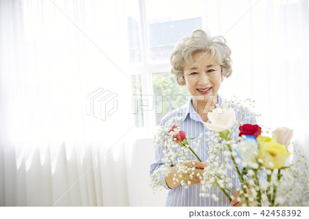 生活，女人，老頭，韓國人 42458392