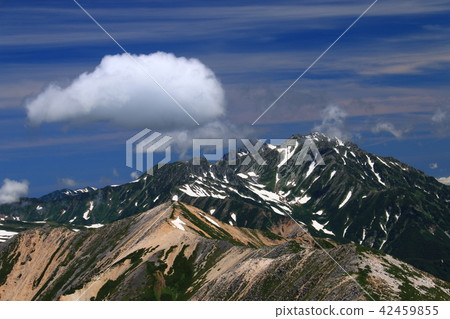 Northern Alps Mt. Kurokidake (Kurodake) Mountains from the top of the mountains Tateyama mountain range, Mt. Kendo, Ryuo-dake, Jodo mountain distant view Northern Alps Mt. Kurokidake (Kurodake) Mountains from the top of the mountains Tateyama mountain range, Mt. Kendo, Ryuo-dake, Jodo mountain distant view 42459855