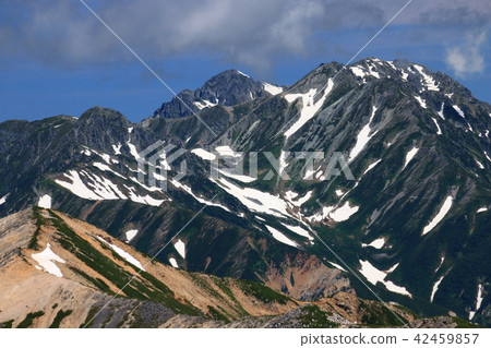 Northern Alps Mt. Kurokidake (Kurodake) Mountains from the top of the mountains Tateyama mountain range, Mt. Kendo, Ryuo-dake, Jodo mountain distant view 42459857