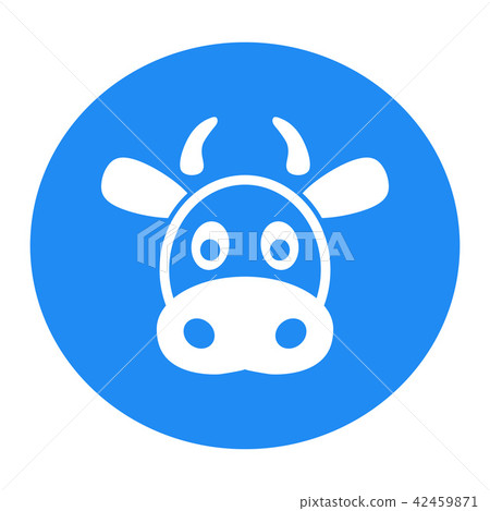 Cow flat icon. Single high quality outline symbol. Funny cartoon vector cow face logo template 42459871